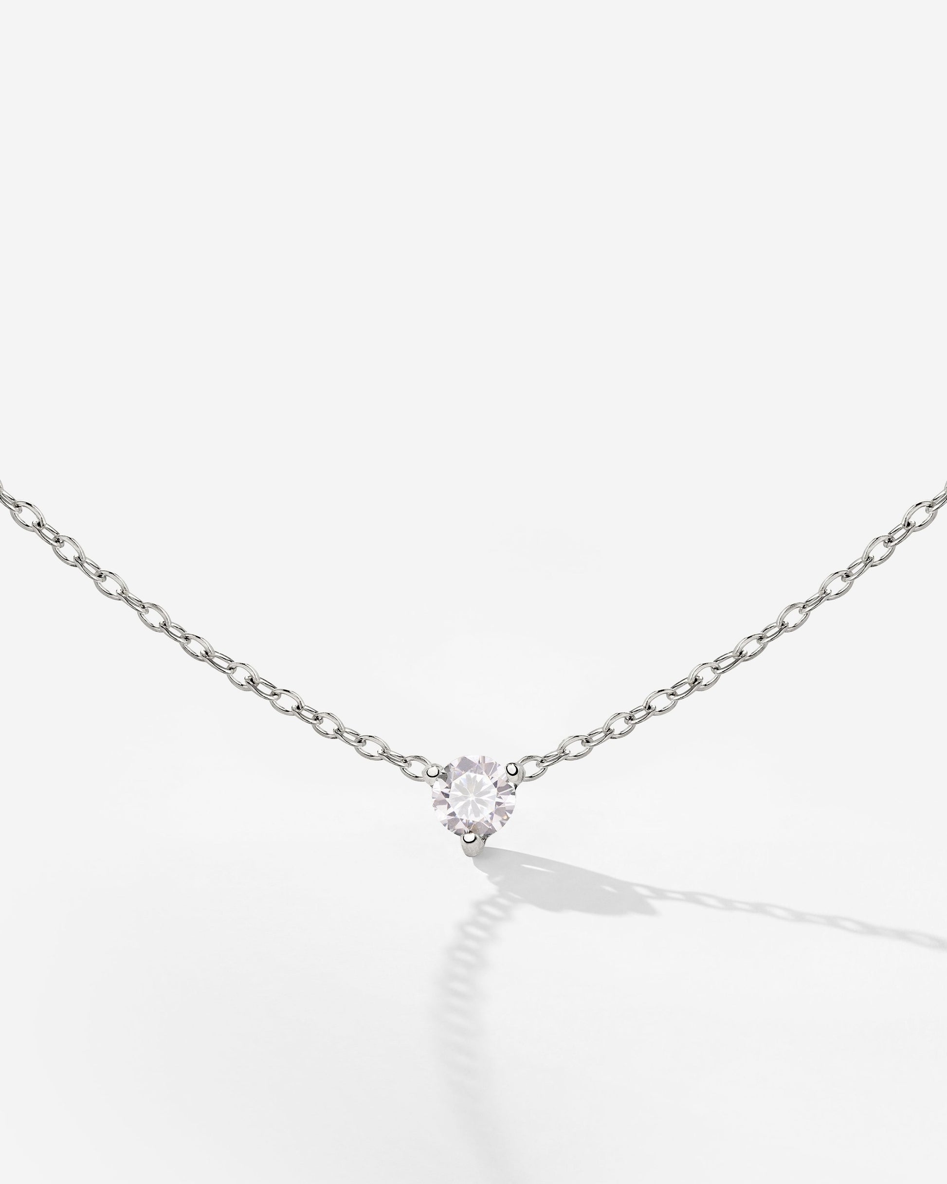 Solitaire Stone Choker Argento