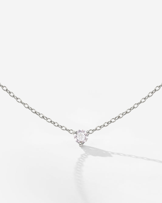 Solitaire Stone Choker Argento