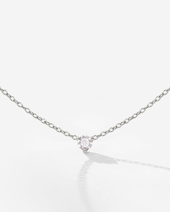 Solitaire Stone Choker Argento