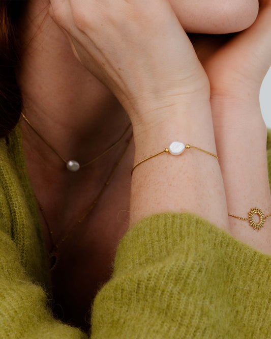 Minimalist Pearl Bracciale Oro