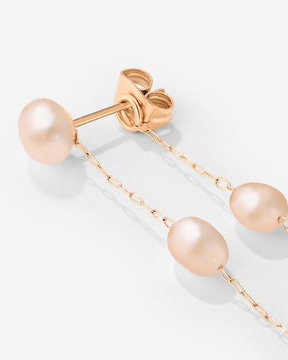 Blush Pearl Fall Orecchini Oro Rosa