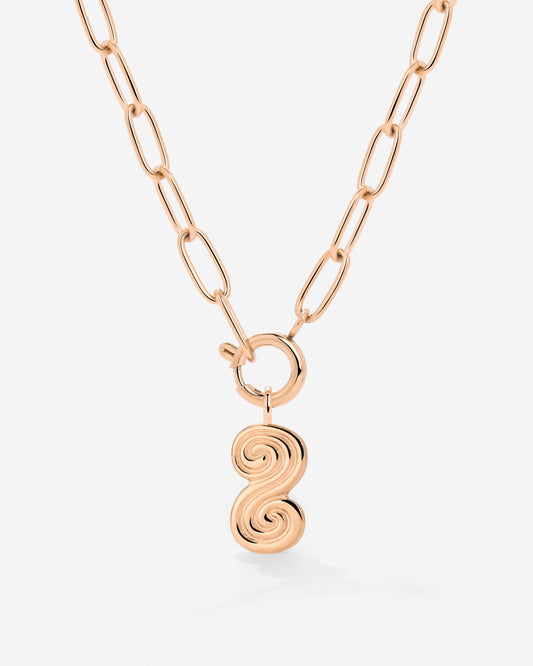 Serpent's Whisper Oval Links Collana Set Oro Rosa