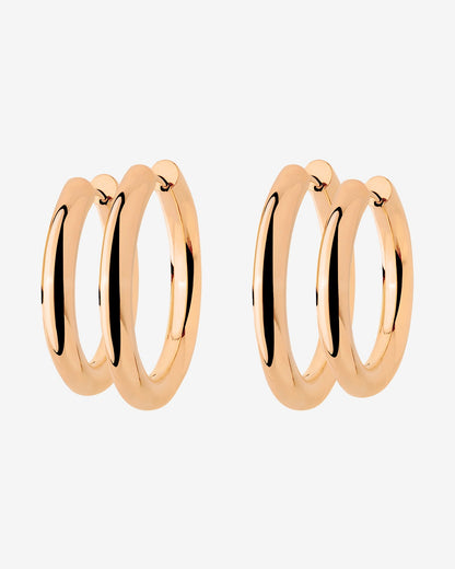 Chunky Lover Hoop Set Medium Oro Rosa
