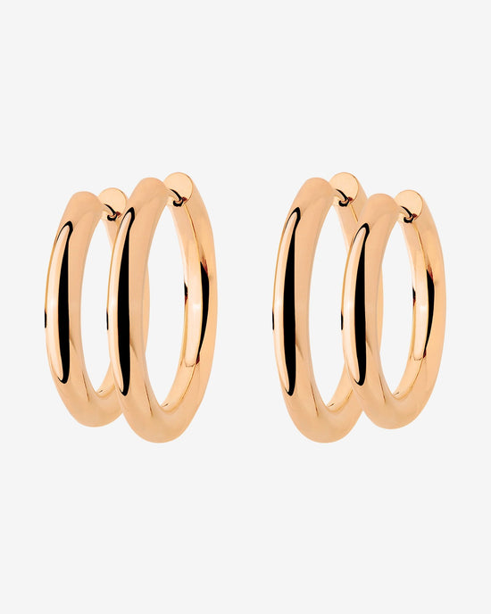 Chunky Lover Hoop Set Medium Oro Rosa