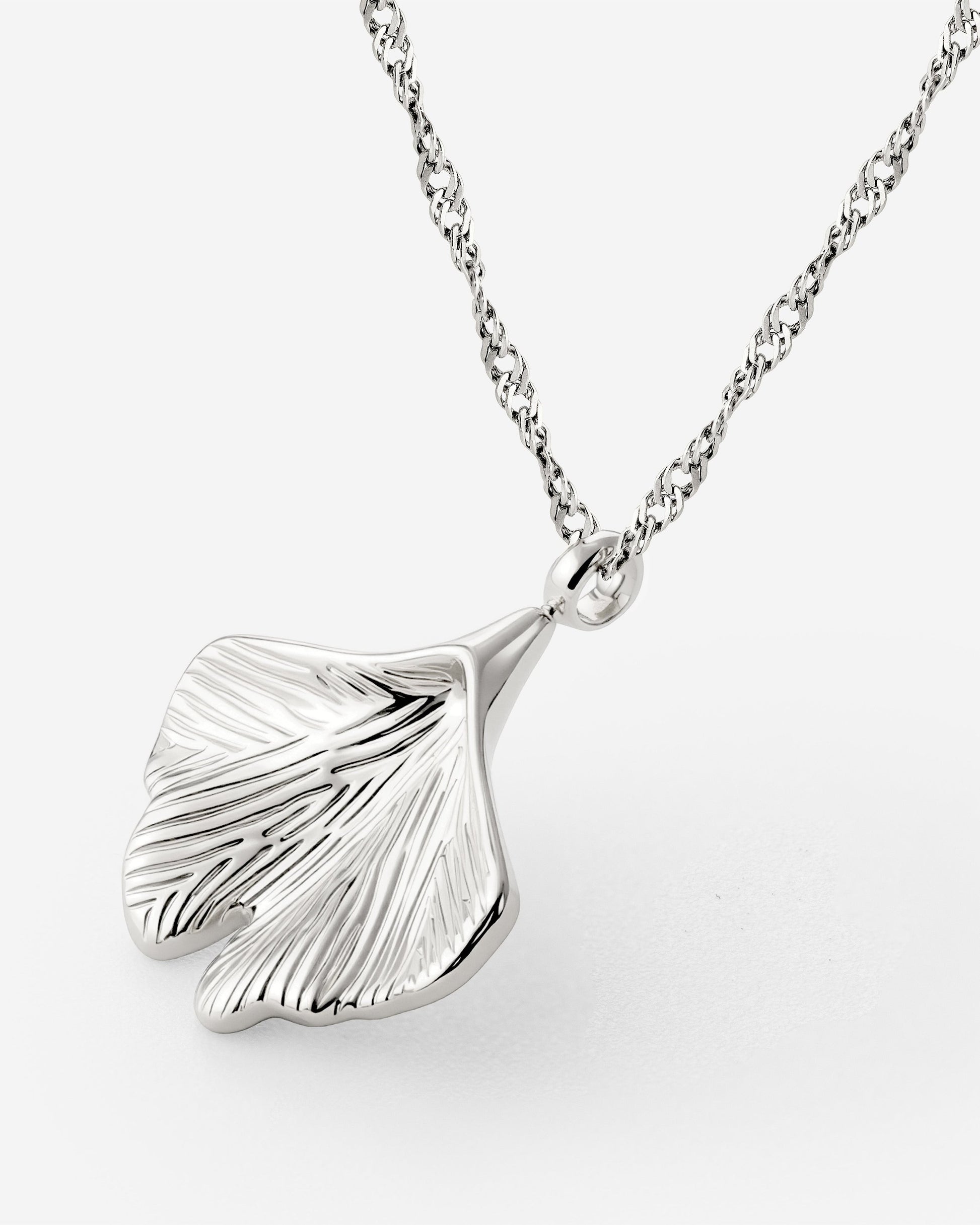 Ginkgo Leaf Collana Argento
