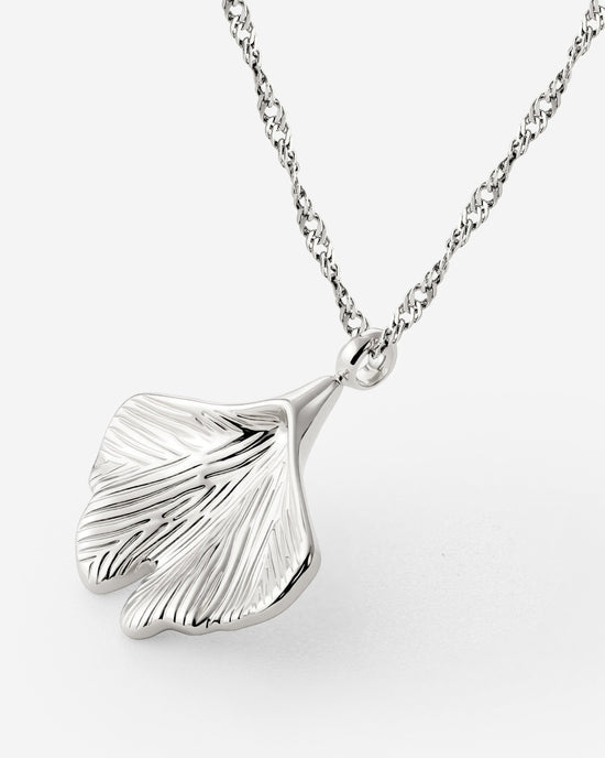 Ginkgo Leaf Collana Argento