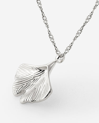 Ginkgo Leaf Collana Argento