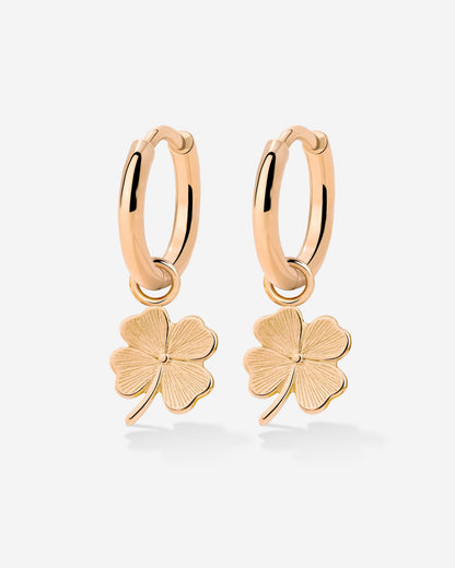 Lucky Clover Hoop Set Small Oro Rosa