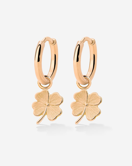 Lucky Clover Hoop Set Small Oro Rosa