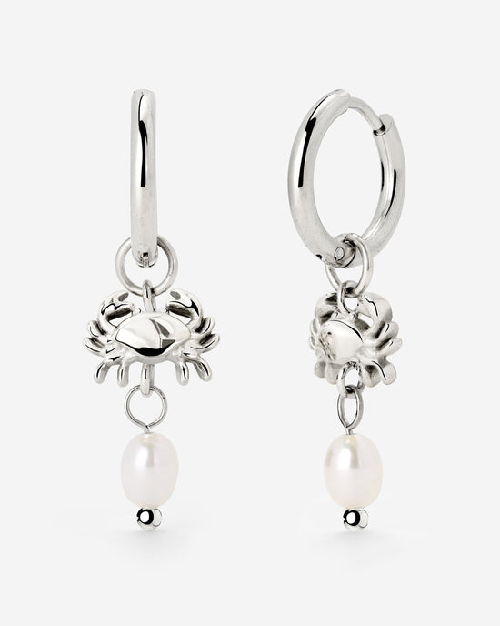 Crab Chaser Hoop Set Small Argento