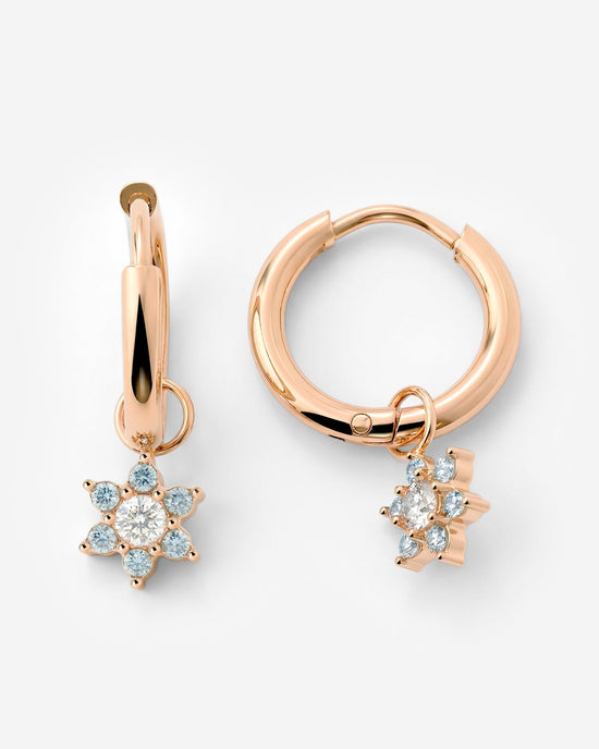 Blue Petal Hoop Set Small Oro Rosa