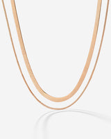 Snake Chain Double Collana Oro Rosa
