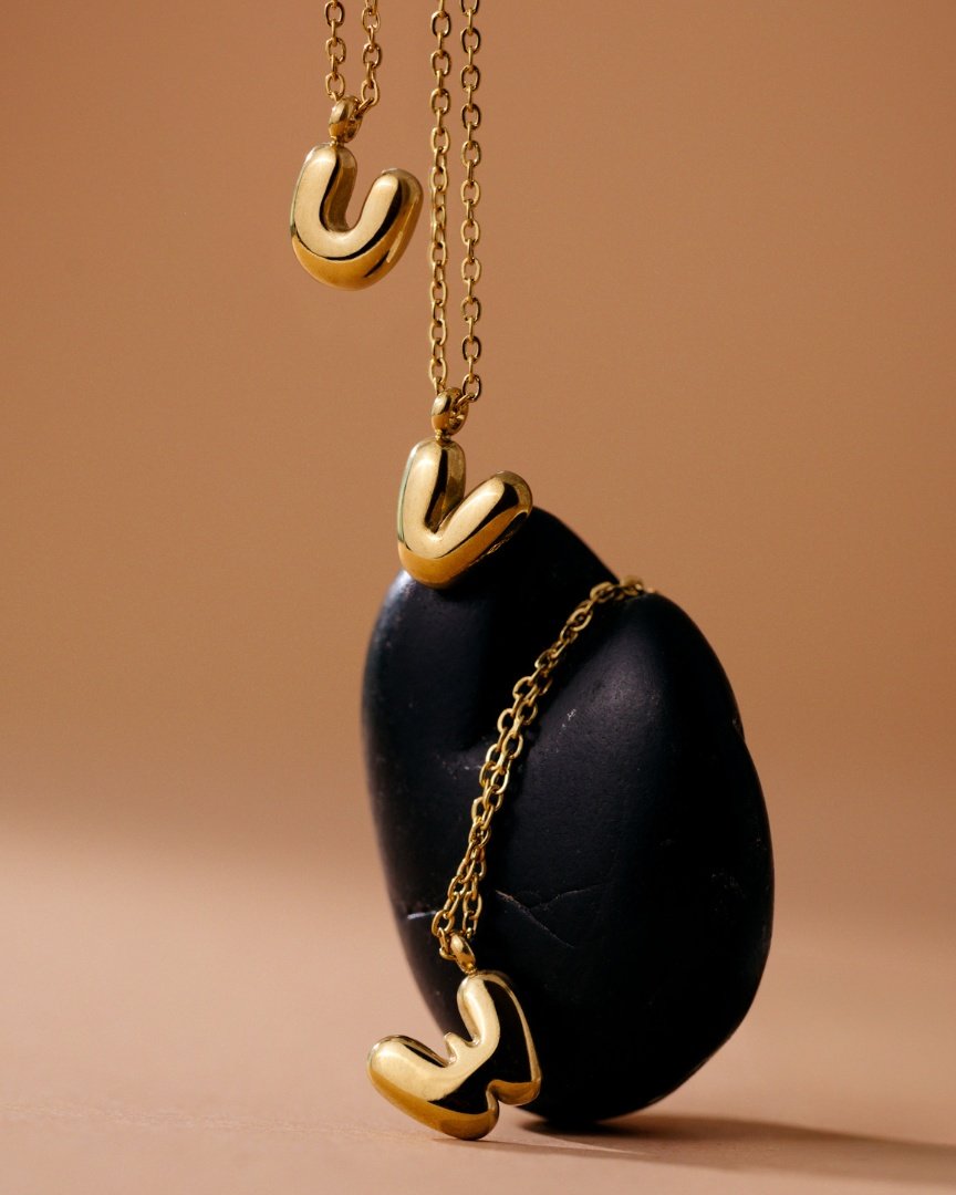 Bubble Letter Collana Oro
