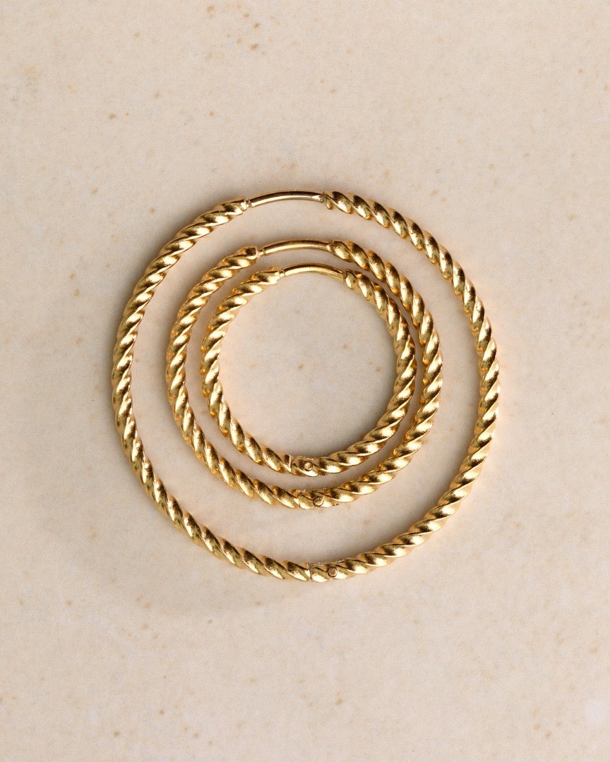 Twisted Hoops Large Argento