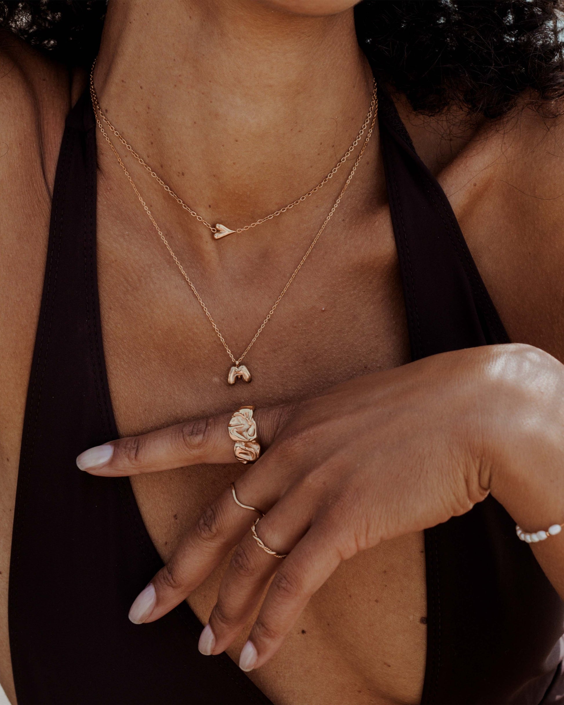 Bubble Letter Collana Oro Rosa