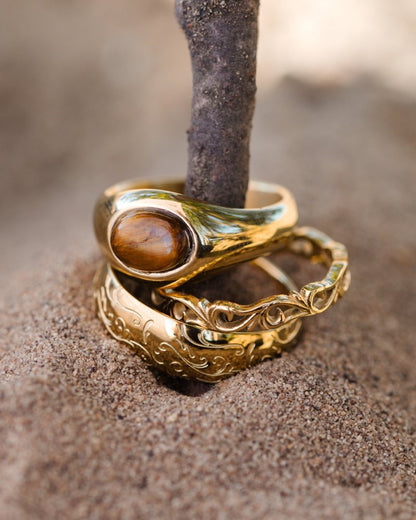 Tiger's Eye Anello Oro