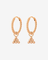 Tiny Beads Twisted Hoop Set Small Oro Rosa