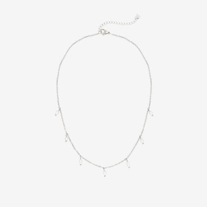 Perla Blanco Choker Argento