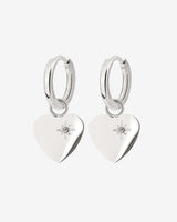 Sparkle Heart Hoop Set Baby Argento