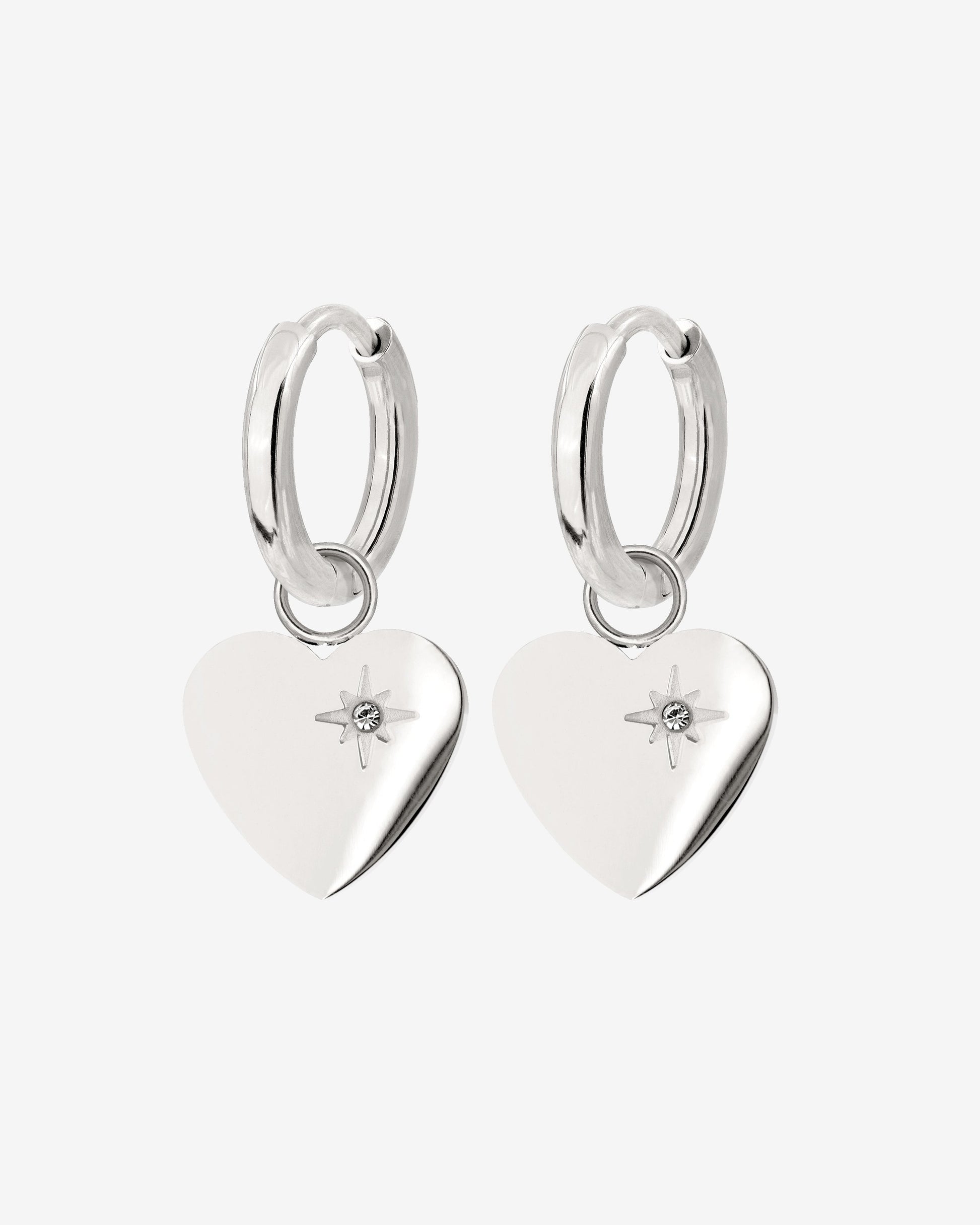 Sparkle Heart Hoop Set Baby Argento