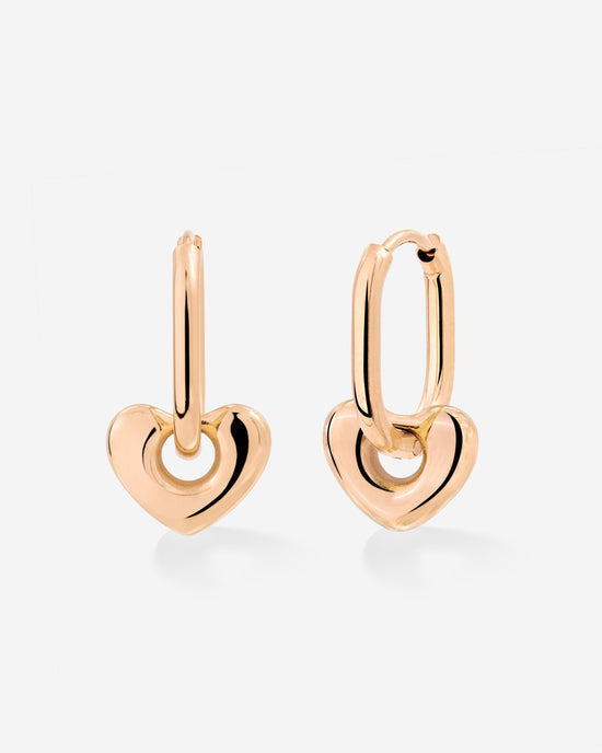 Phat Heart Oval Hoop Set Baby Oro Rosa