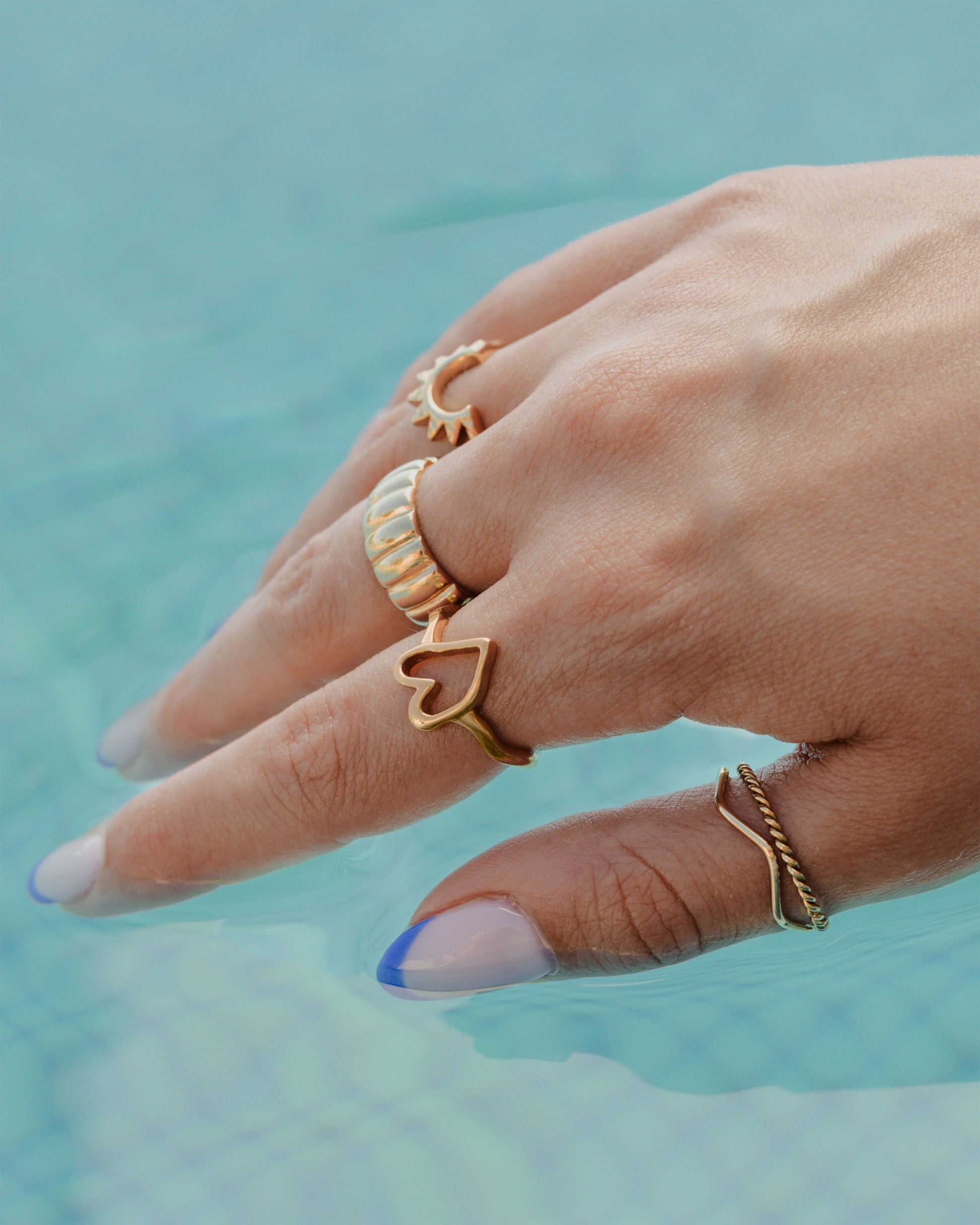 Flowy Heart Anello Oro Rosa