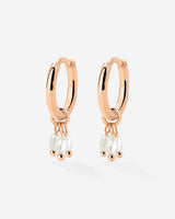 Tres Perlas Hoop Set Oro Rosa