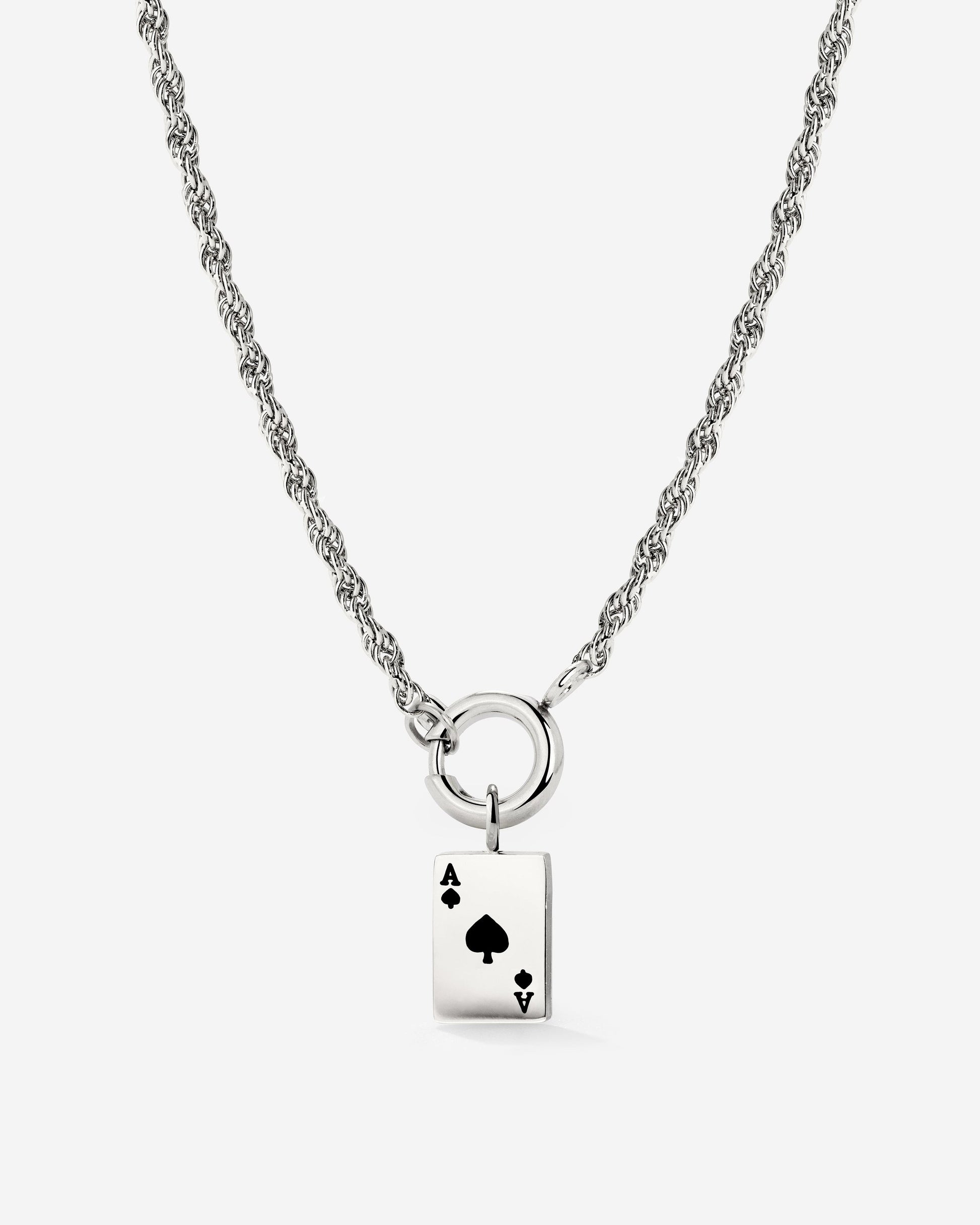 Aced Rope Chain Collana Set Argento