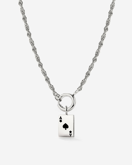 Aced Rope Chain Collana Set Argento