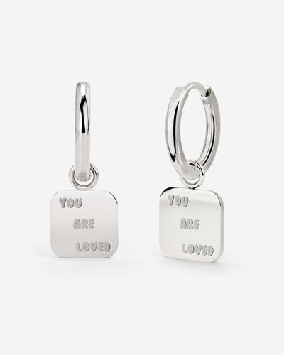 You are loved Hoop Set Small Argento