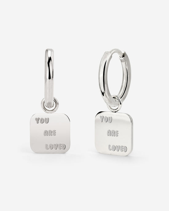 You are loved Hoop Set Small Argento