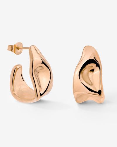 Liquid Shape Orecchini Oro Rosa