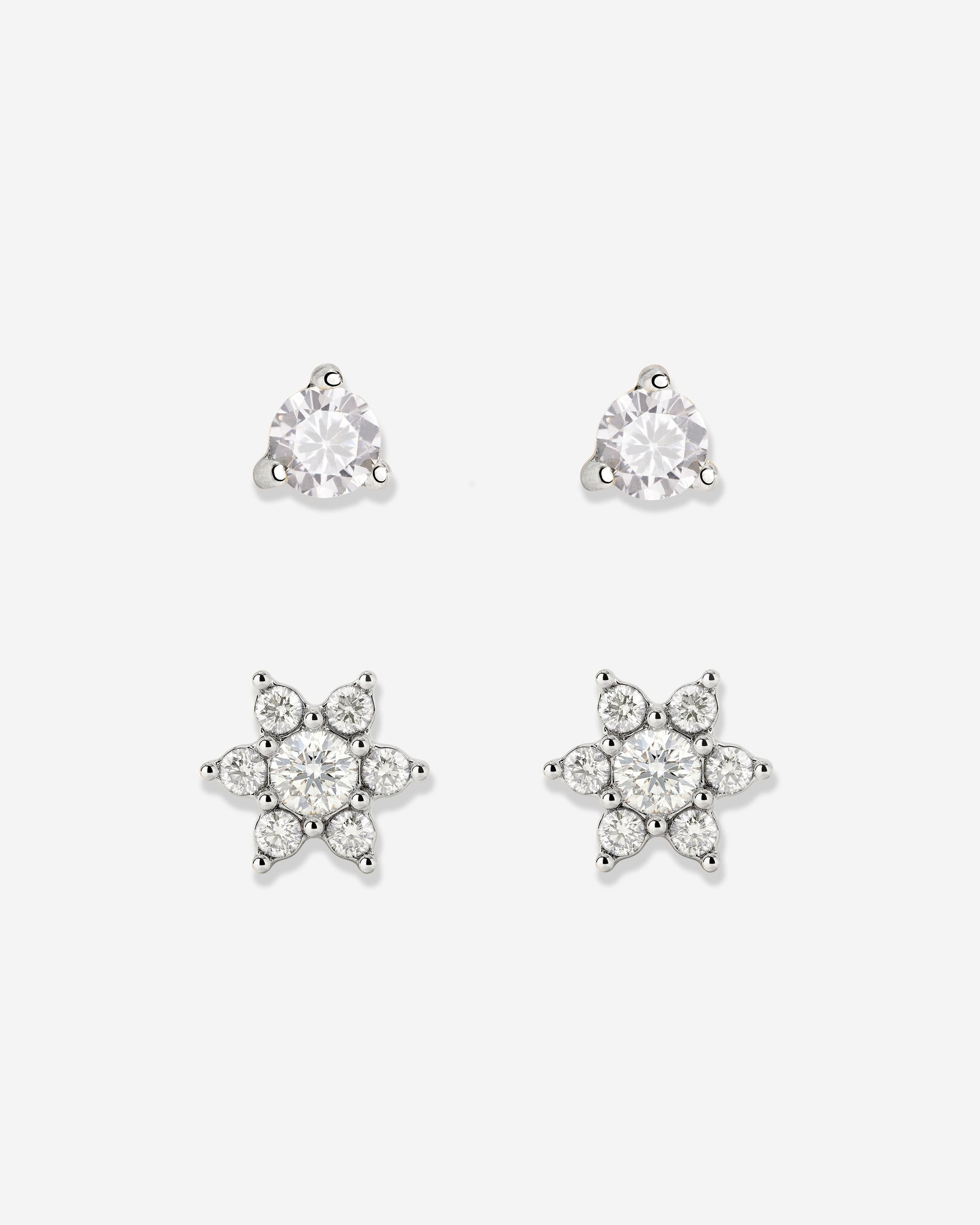 Glimmering Petals Stud Bundle Argento