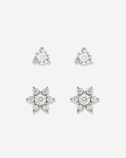 Glimmering Petals Stud Bundle Argento