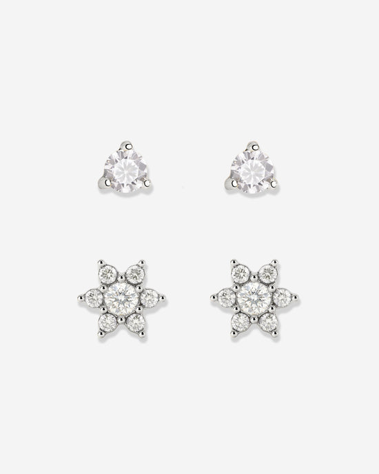 Glimmering Petals Stud Bundle Argento