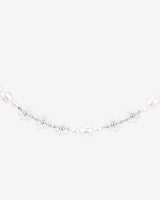 Flowery Pearls Choker Argento