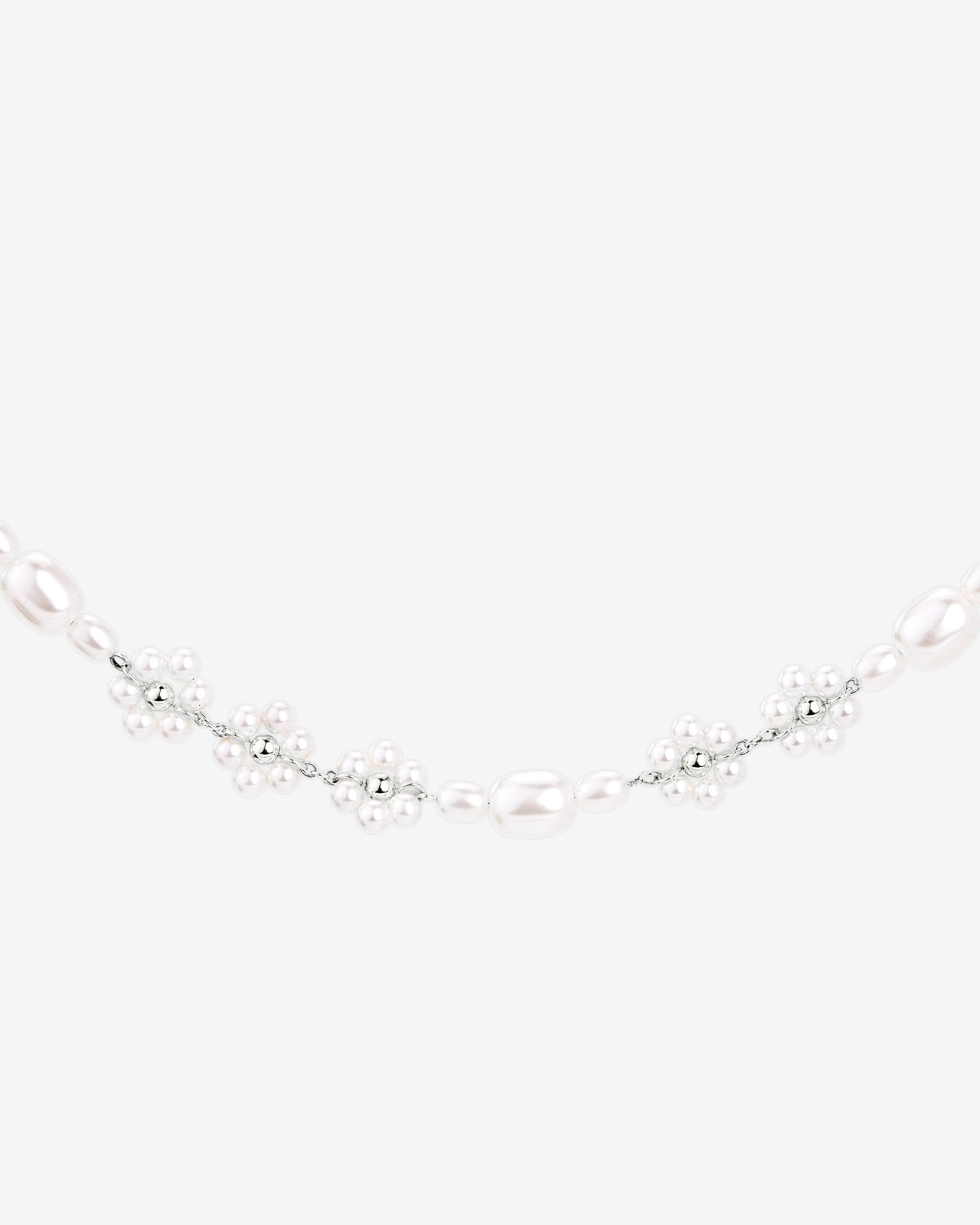 Flowery Pearls Choker Argento