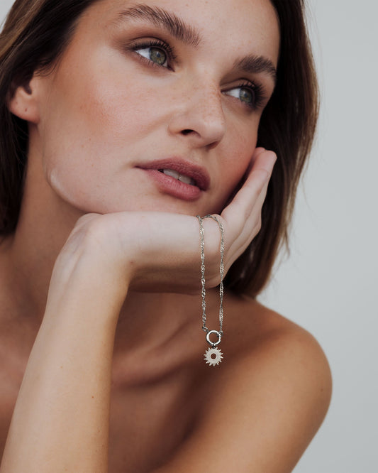 Sun Ray Singapore Chain Collana Argento