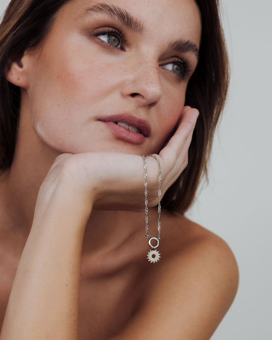Sun Ray Singapore Chain Collana Argento