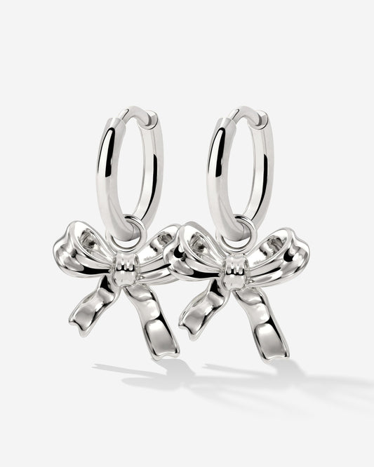 Pretty Ribbon Hoop Set Small Argento