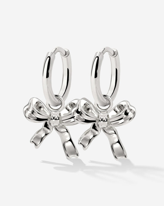 Pretty Ribbon Hoop Set Small Argento