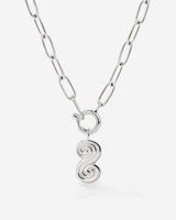 Serpent's Whisper Oval Links Collana Set Argento