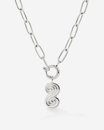 Serpent's Whisper Oval Links Collana Set Argento