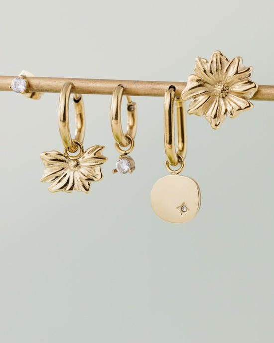 Eternal Bloom Hoop Set Small Oro