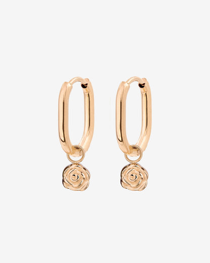 Rose Oval Hoop Set Baby Oro Rosa
