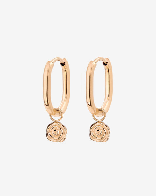 Rose Oval Hoop Set Baby Oro Rosa