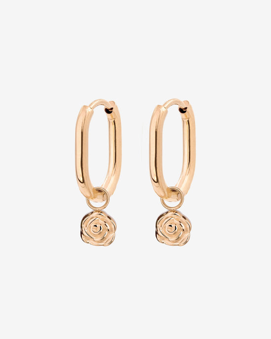 Rose Oval Hoop Set Baby Oro Rosa