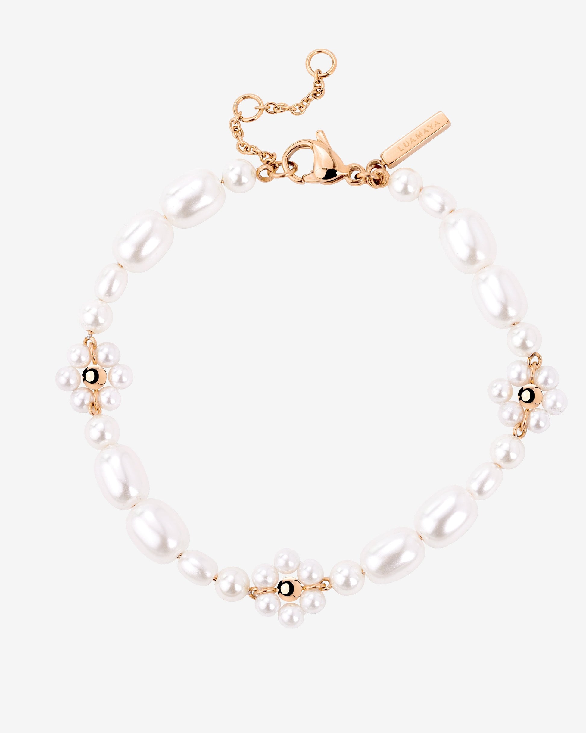 Flowery Pearls Bracciale Oro Rosa