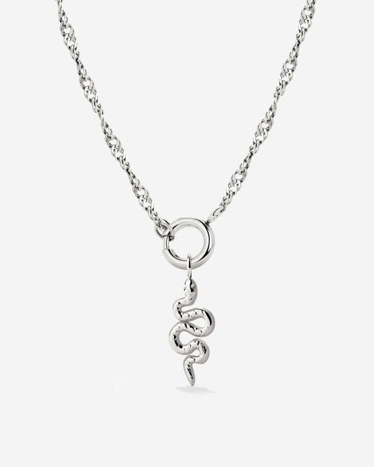 Serpent Singapore Chain Collana Set Argento