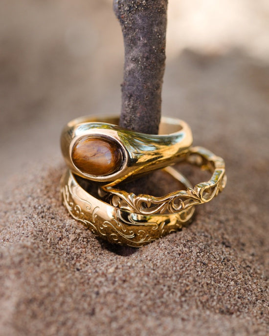 Tiger's Eye Anello Argento